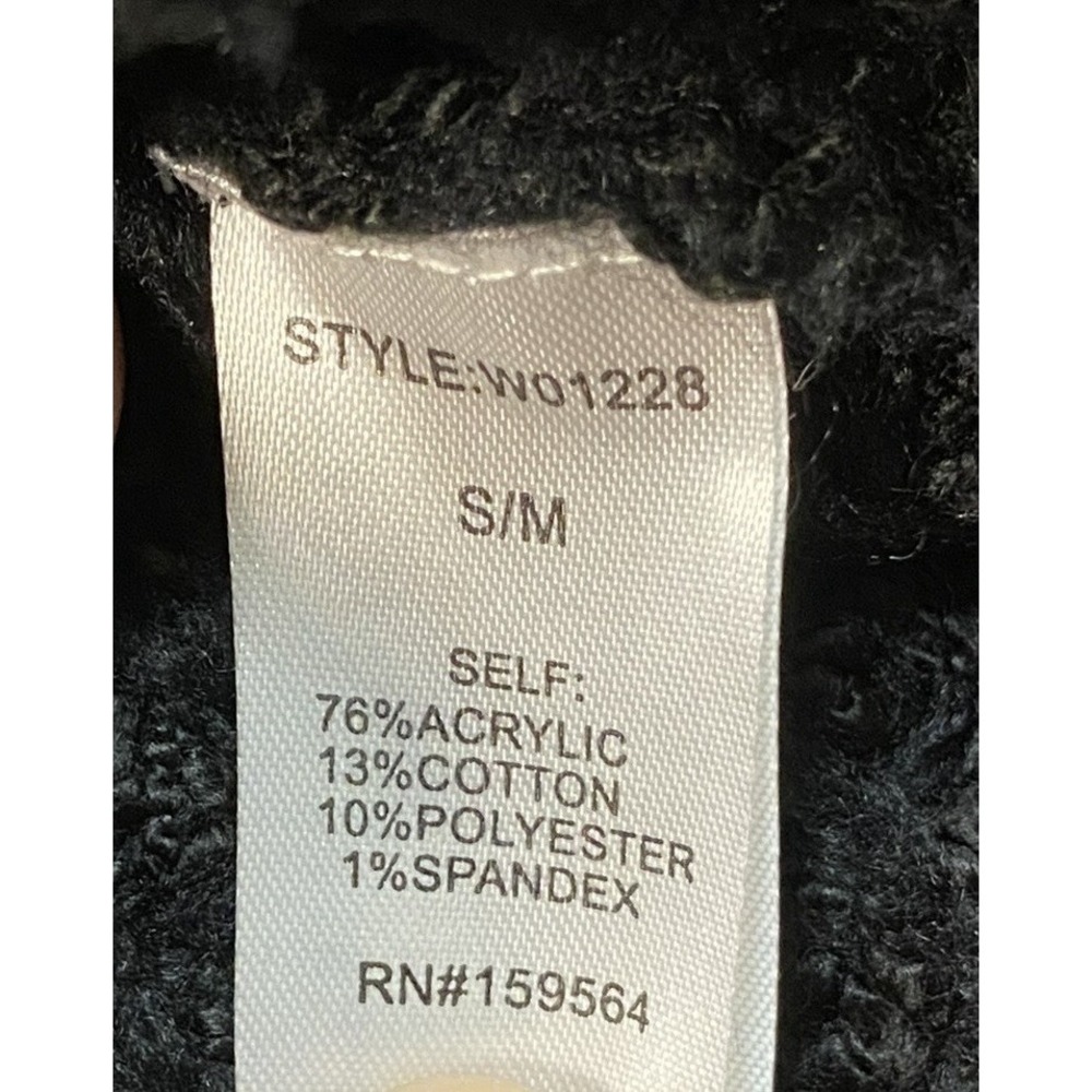 Bluivy Women Sweater S/M Black Pull Over With Turtle Shell Buttons - Picture 5 of 6